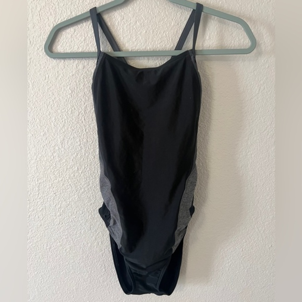 Speedo Black and Gray Women's One Piece Swimsuit